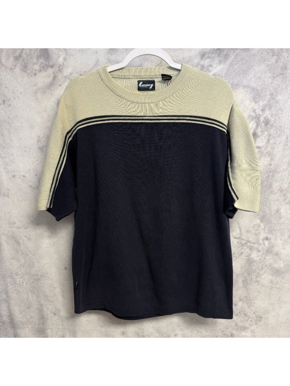 Vintage Level 7 Knit T Shirt Mens Large Short Sleeve Y2K 90s Skater